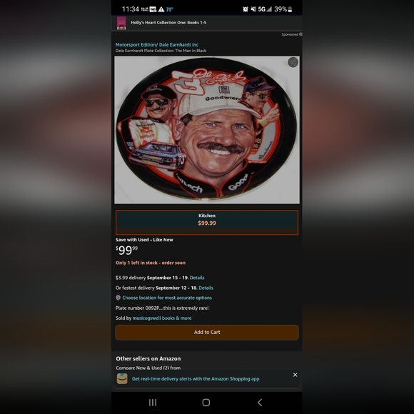 Dale Earnhardt vintage plate - Picture 3 of 3